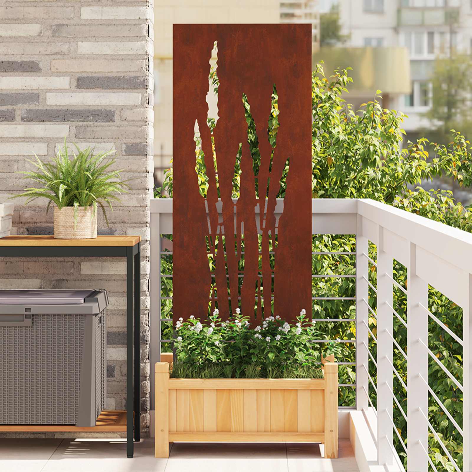 Écran De Confidentialité De Jardin Fretwork Argenté