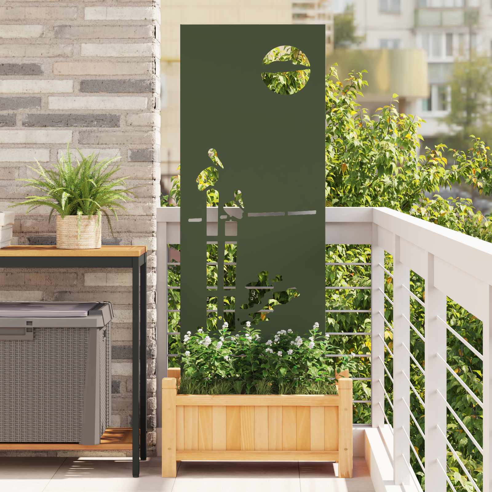 Écran De Confidentialité De Jardin Fretwork Argenté
