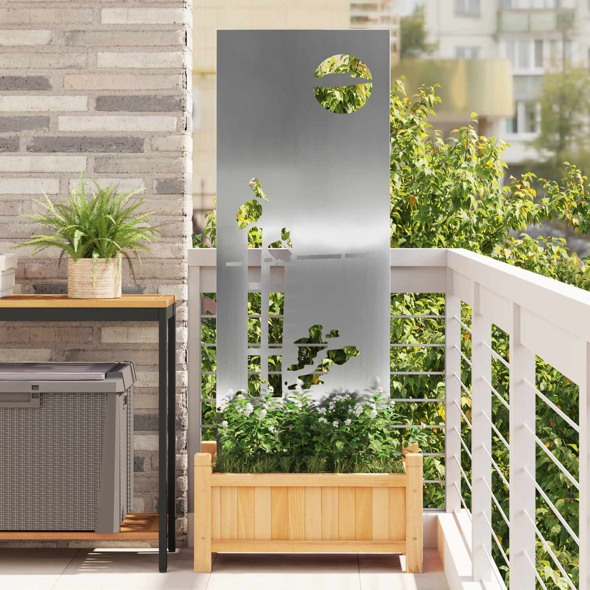 Écran De Confidentialité De Jardin Fretwork Argenté