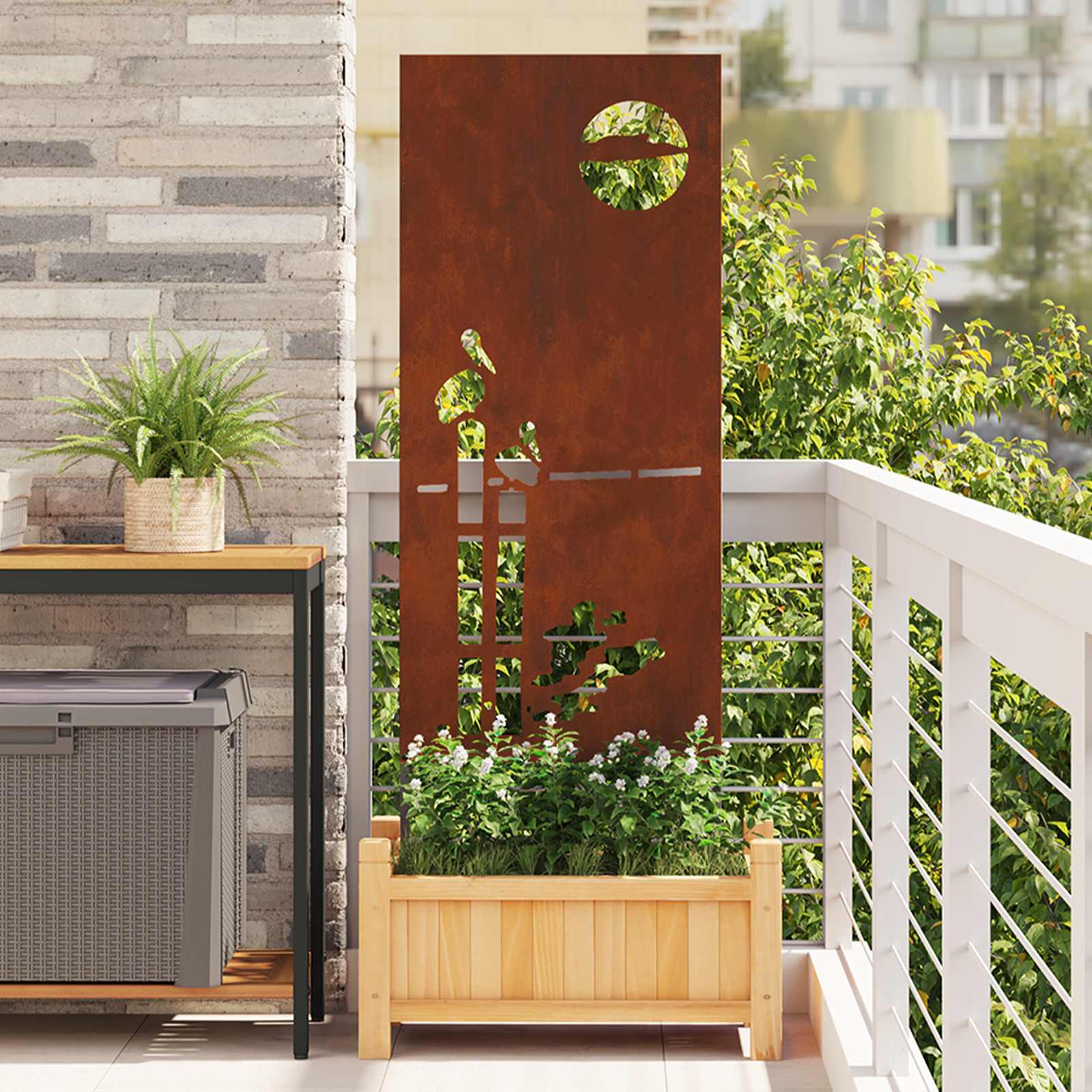 Écran De Confidentialité De Jardin Fretwork Argenté