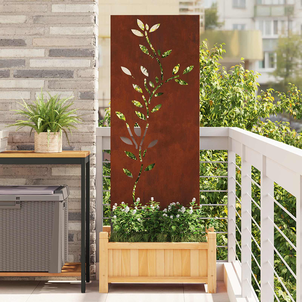 Écran De Confidentialité De Jardin Fretwork Argenté