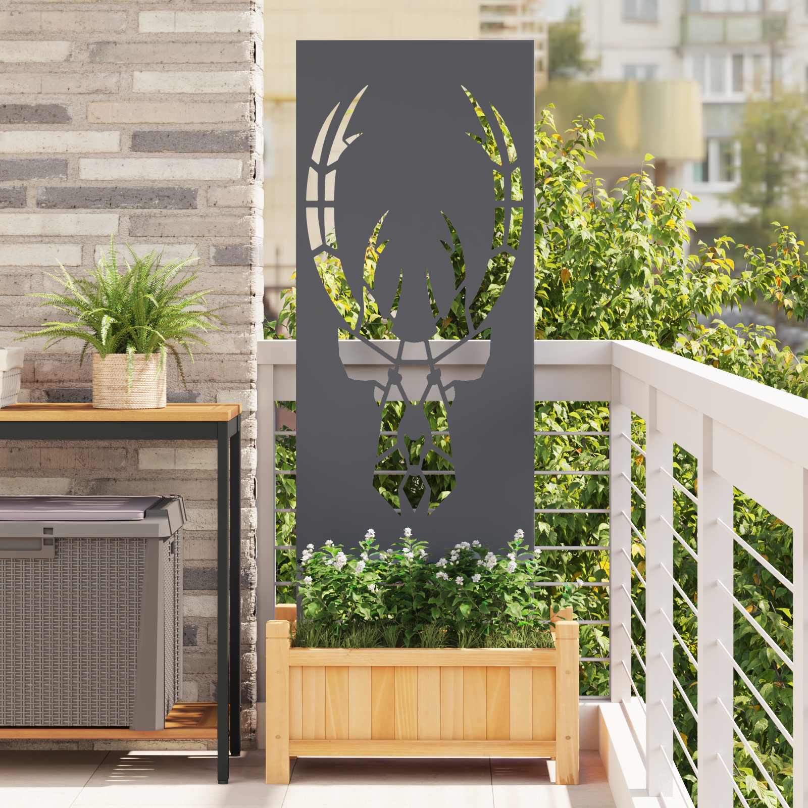 Écran De Confidentialité De Jardin Fretwork Argenté