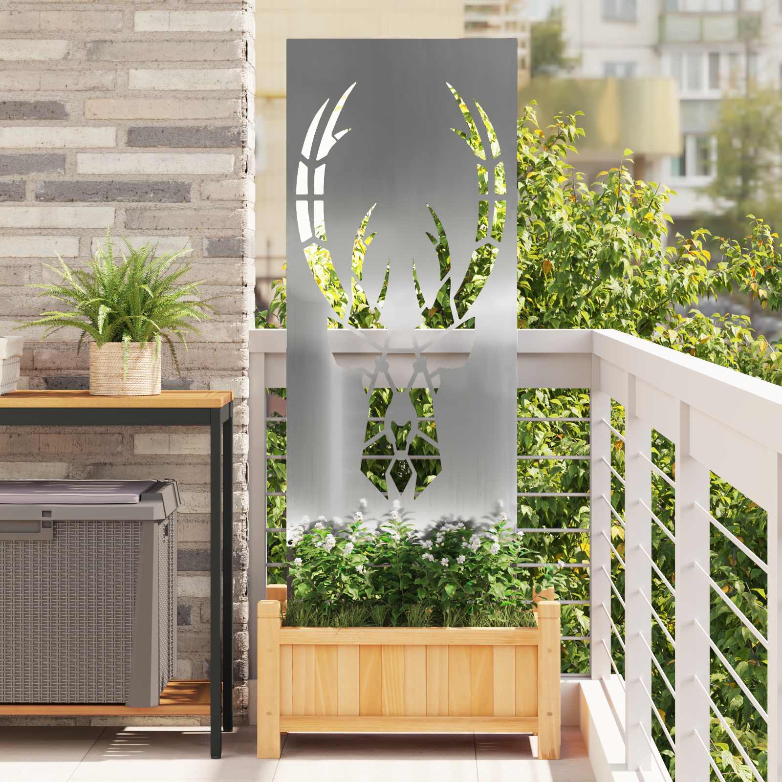 Écran De Confidentialité De Jardin Fretwork Argenté