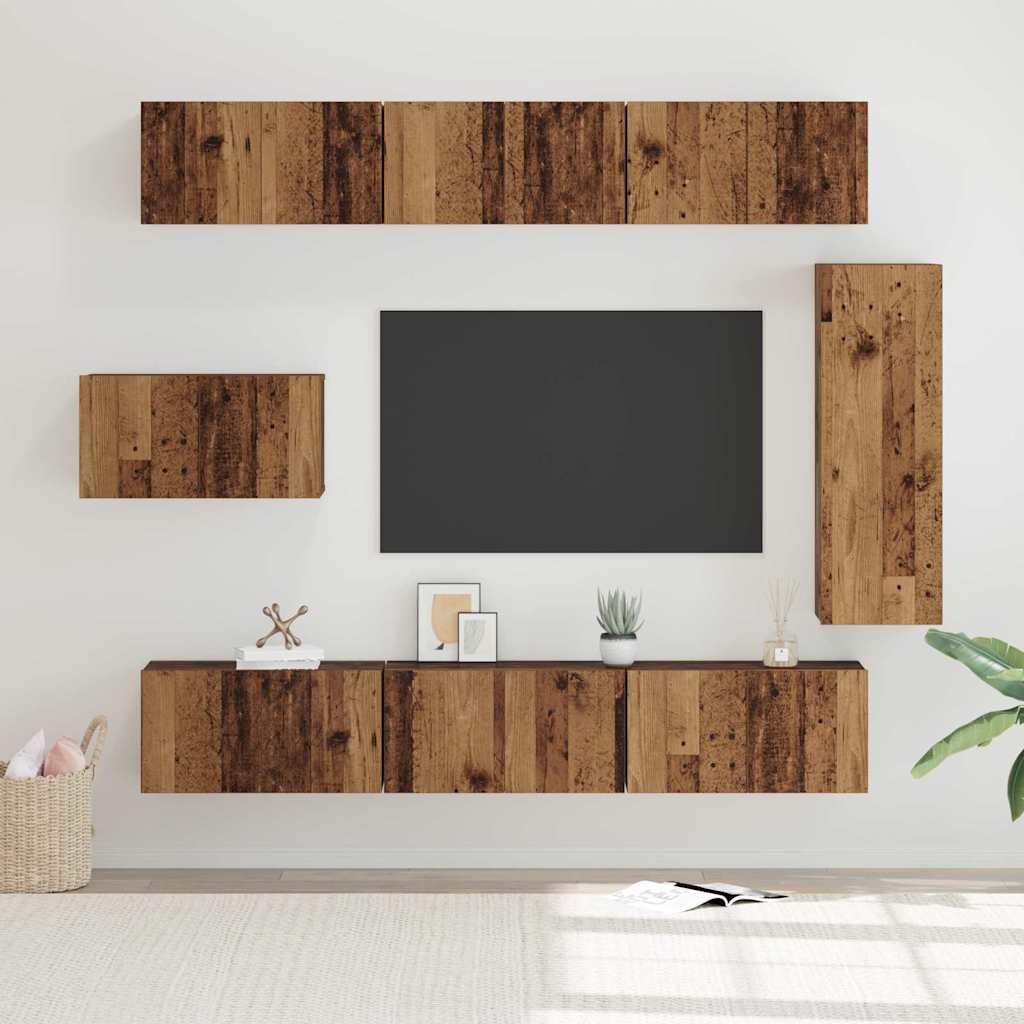 Ensemble Meuble Tv 6 Pc Bois D'ingénierie