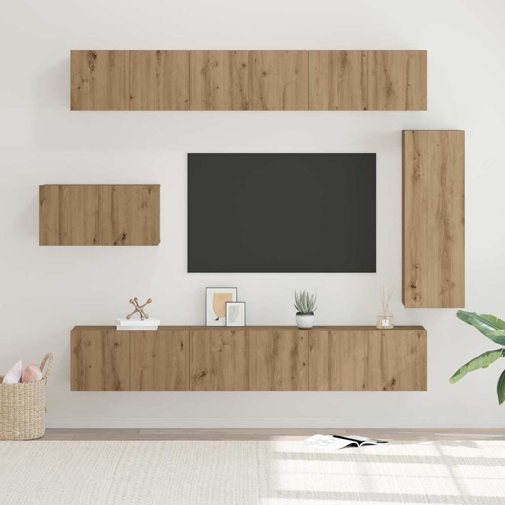 Ensemble Meuble Tv 6 Pc Bois D'ingénierie