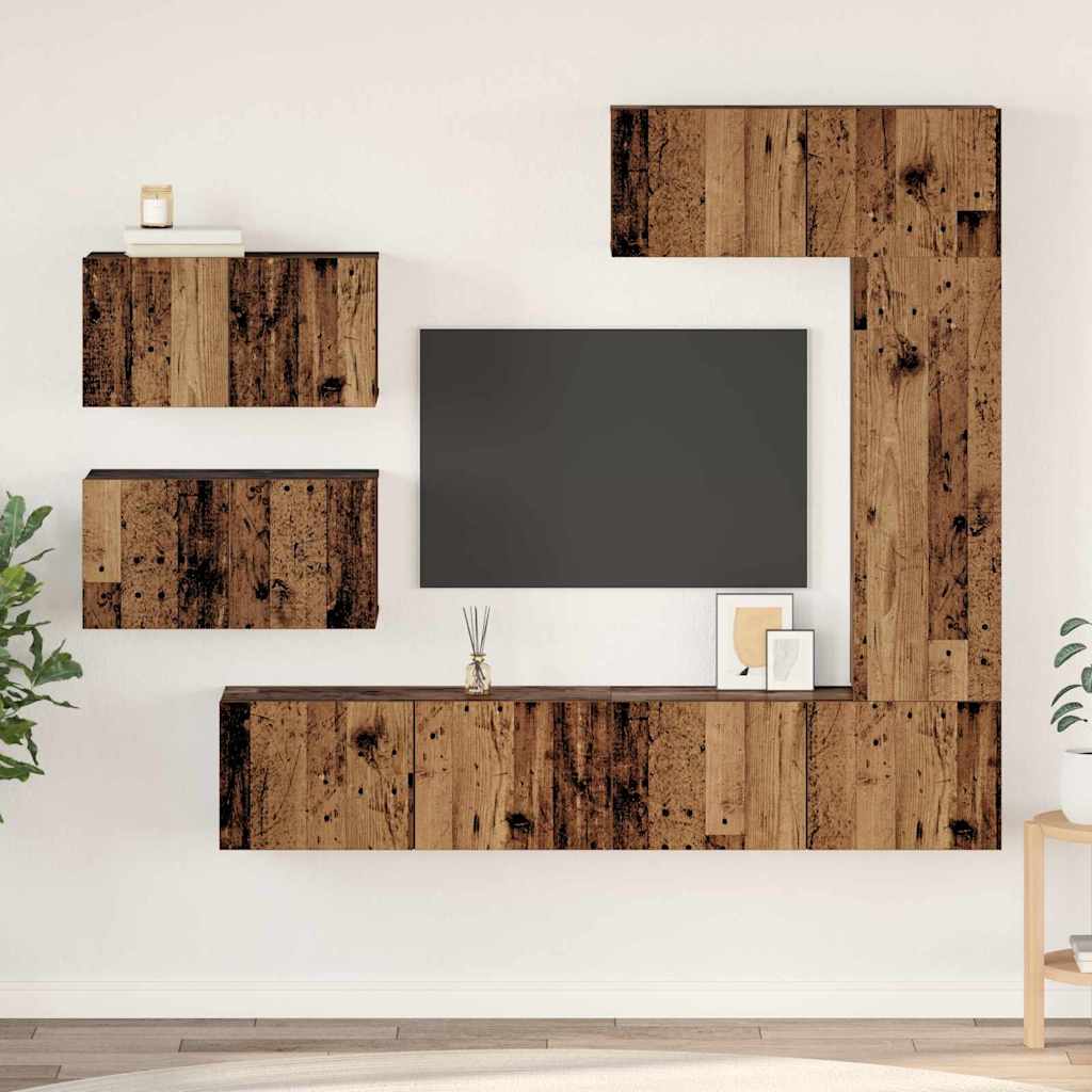 Ensemble Meuble Tv 6 Pc Bois D'ingénierie