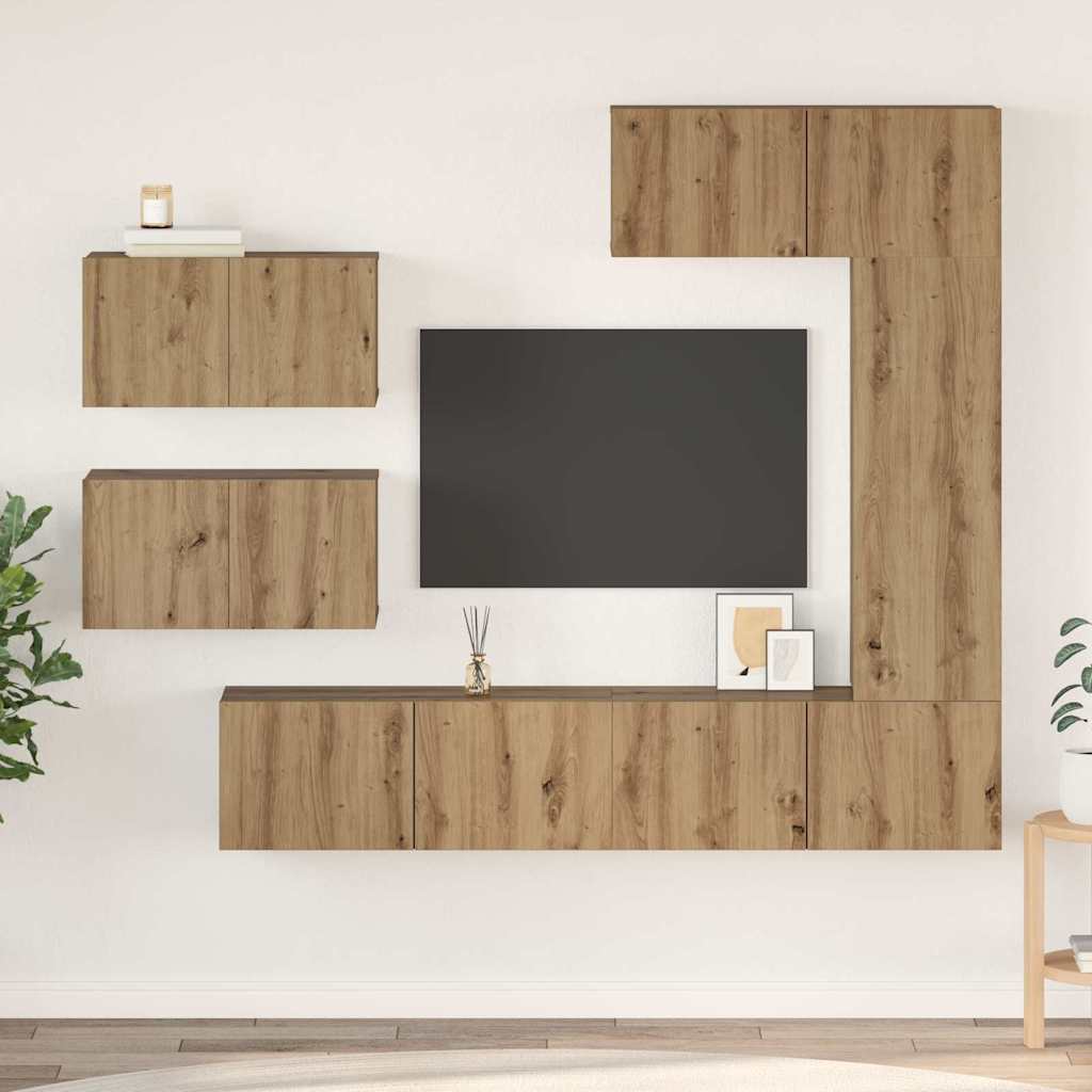 Ensemble Meuble Tv 6 Pc Bois D'ingénierie