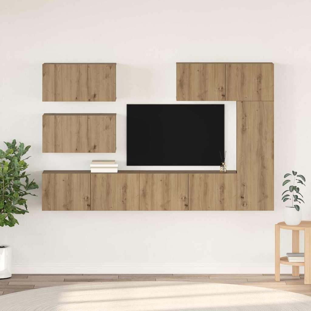 Ensemble Meuble Tv 6 Pc Bois D'ingénierie