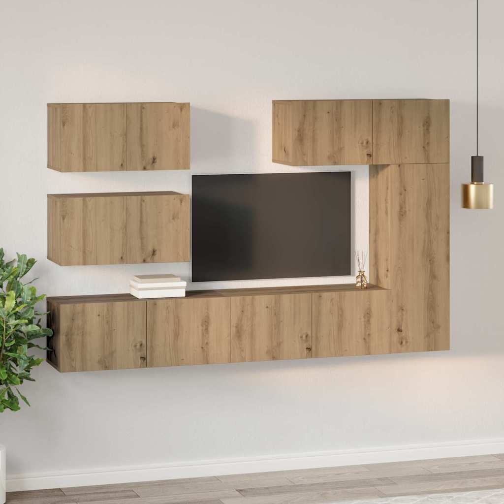Ensemble Meuble Tv 6 Pc Bois D'ingénierie