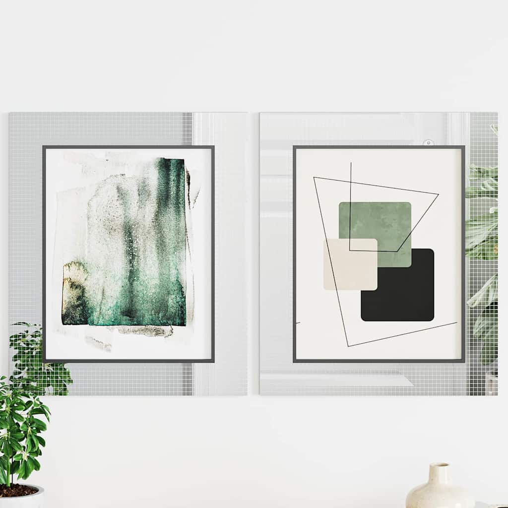 Carreau De Miroir Mosaïque 3 Pièces Argenté 30 X 30 Cm Verre