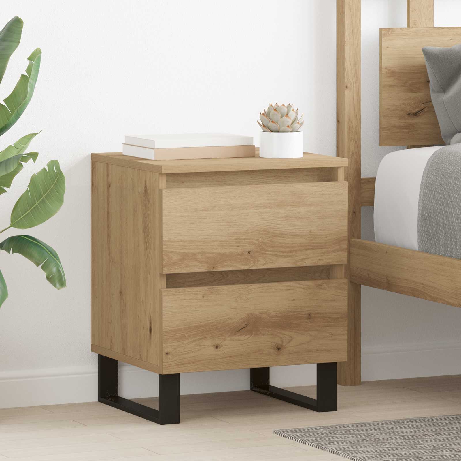 Cabinet De Chevet 2 Pc 40 X 35 X 50 Cm