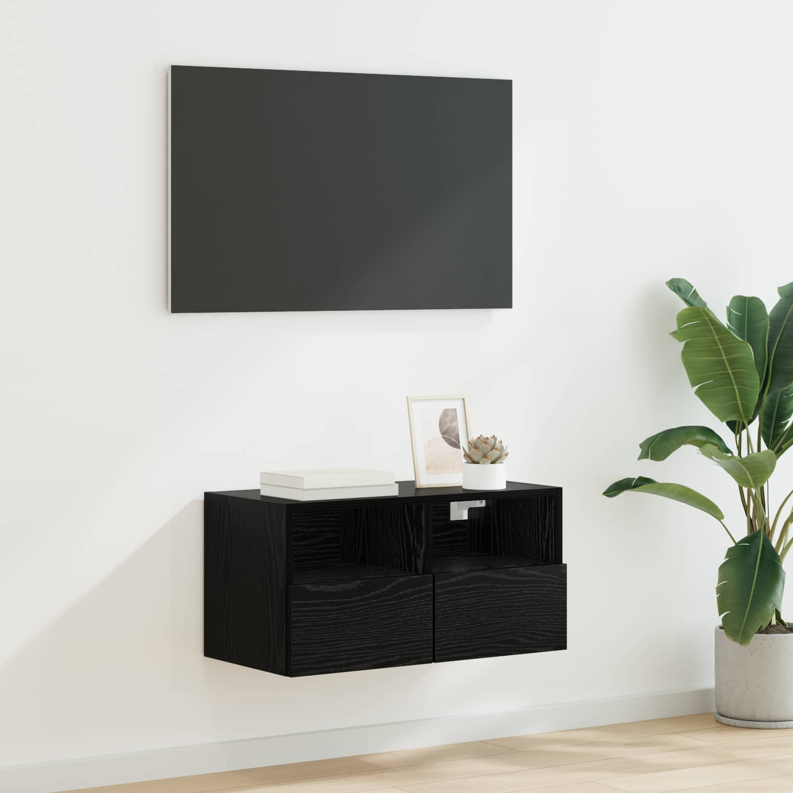 Meuble Tv Mural 2 Pc Bois D'ingénierie