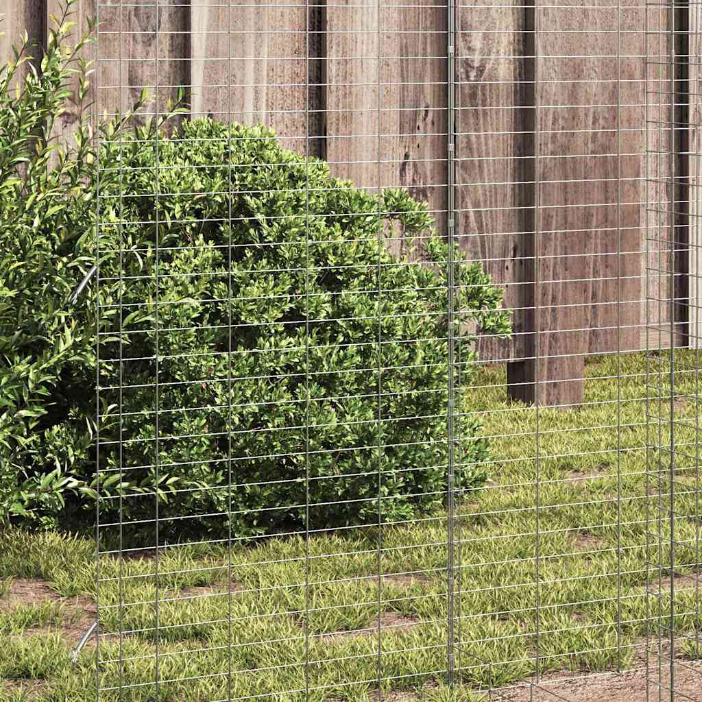 Cage À Poules 2 Pièces Argenté 600 X 100 X 210 Cm