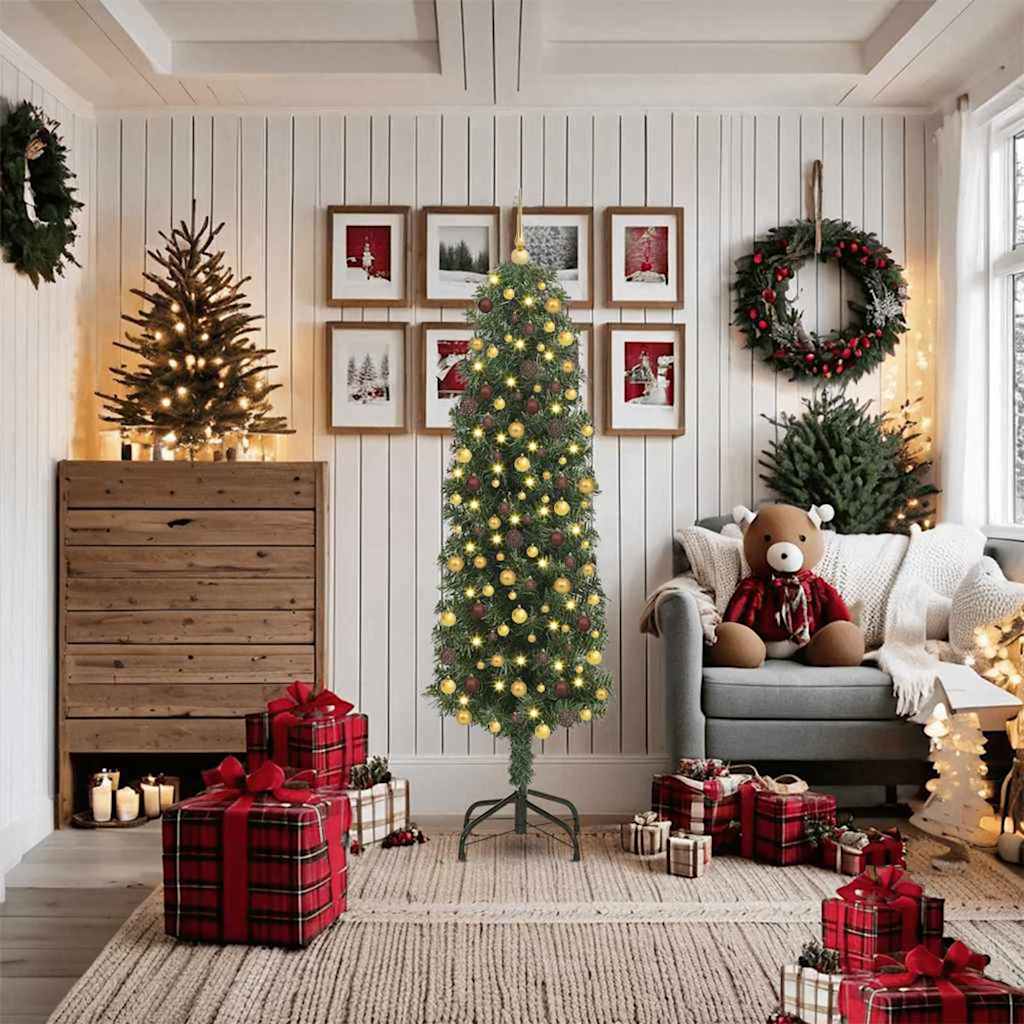 Sapin De Noël Artificiel Vert Pvc Et Acier Et Plastique