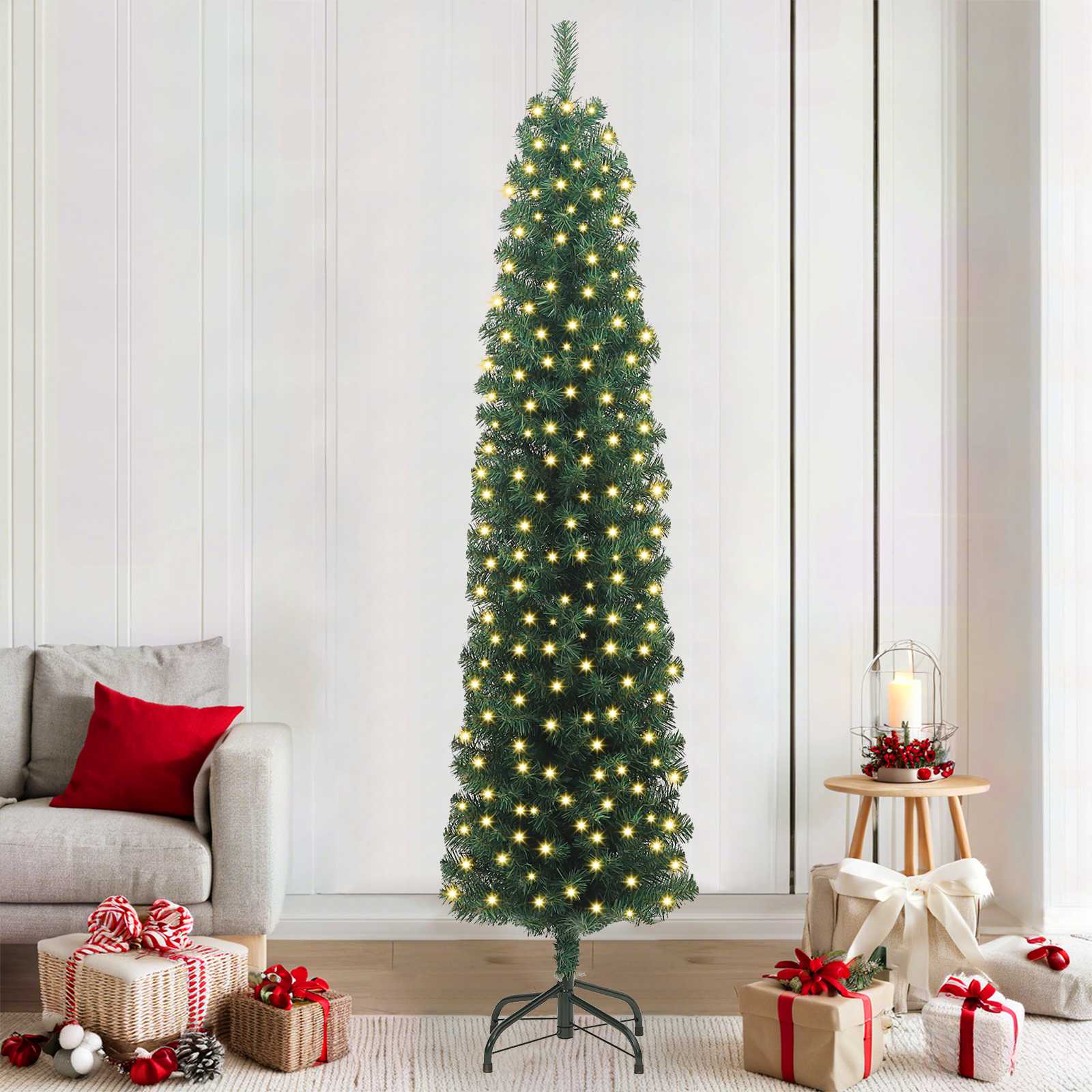 Sapin De Noël Artificiel Pvc Et Acier Et Plastique Vert