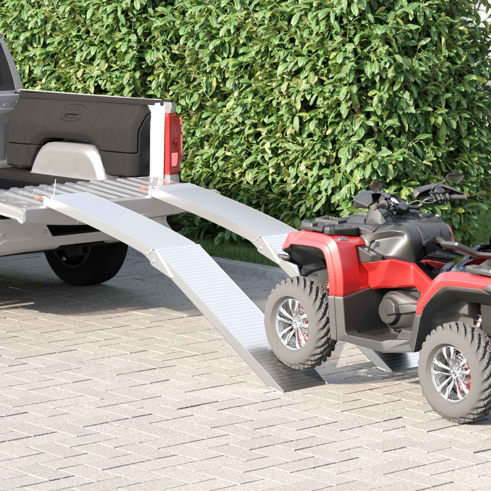 Rampe De Moto 680 Kg 2 Pc Argenté 680 Kg Aluminium
