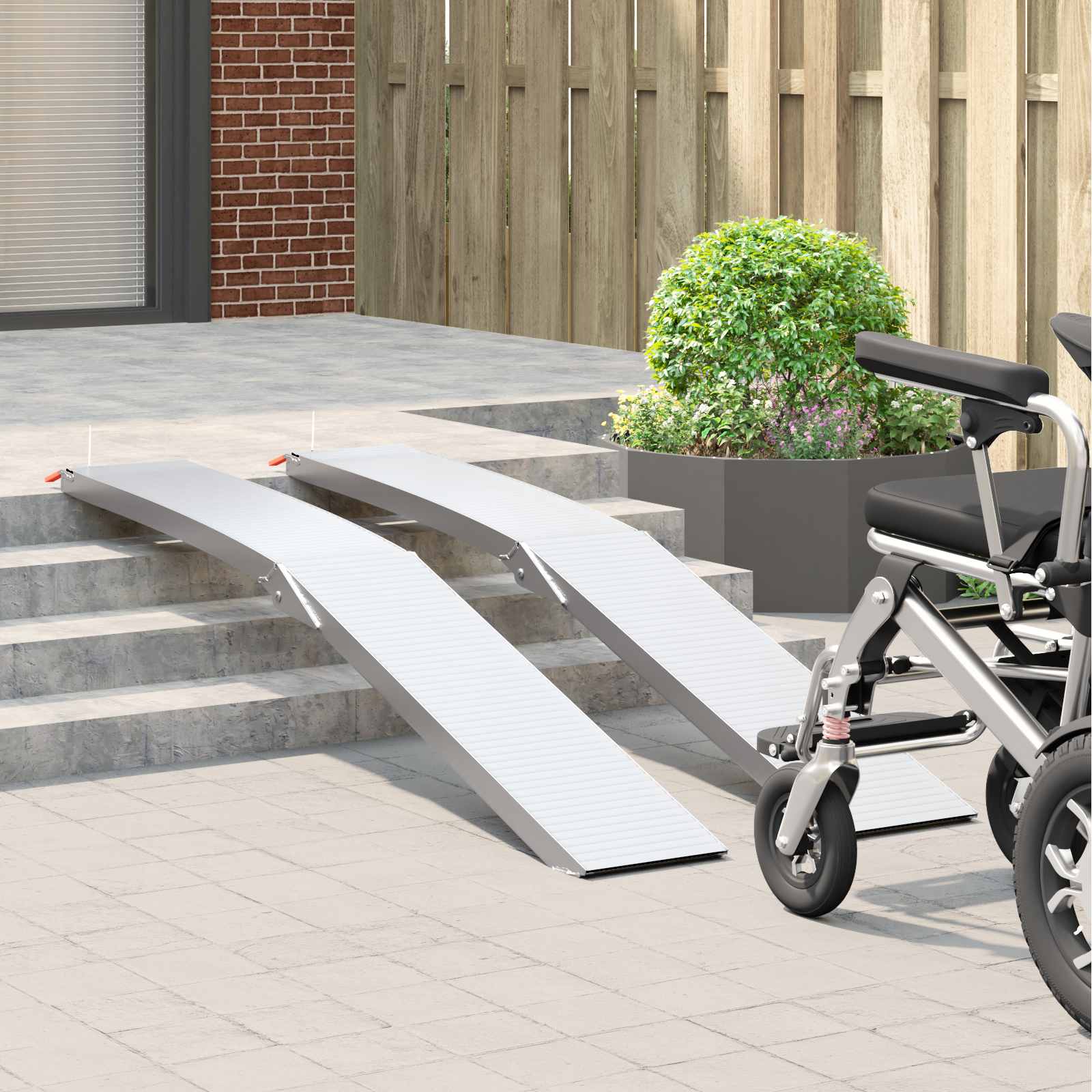 Rampe De Moto 680 Kg 2 Pc Argenté 680 Kg Aluminium