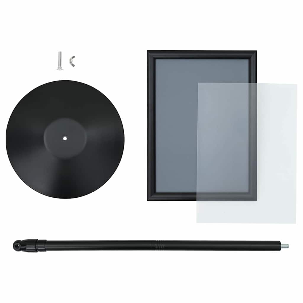 Stand De Poster Sur Pied Argenté Pvc Et Acier