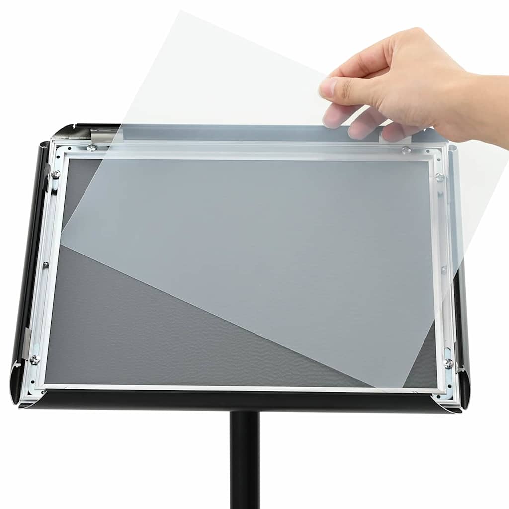 Stand De Poster Sur Pied Argenté Pvc Et Acier
