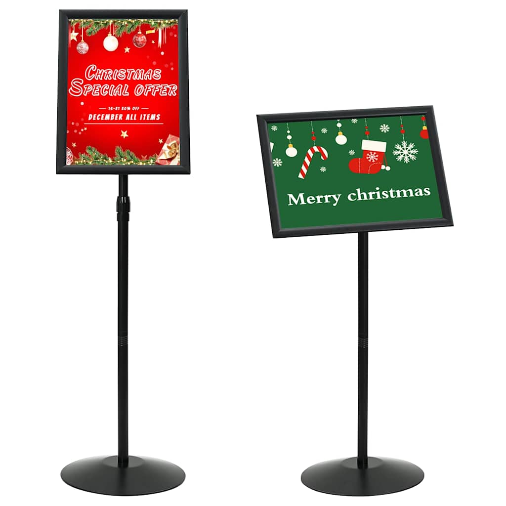Stand De Poster Sur Pied Argenté Pvc Et Acier