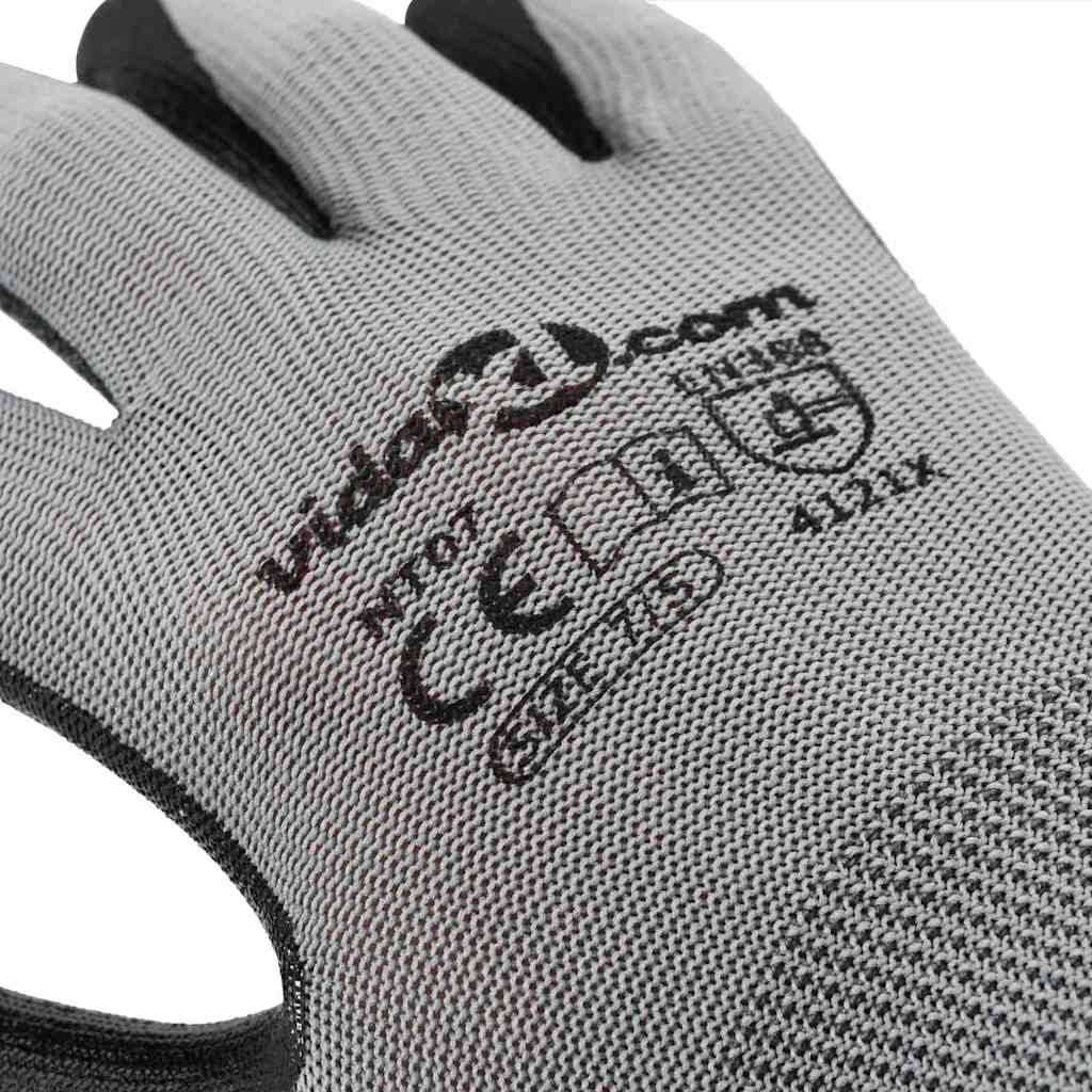 Gants De Travail 12 Pièces Gris Et Noir 7 / S Polyester