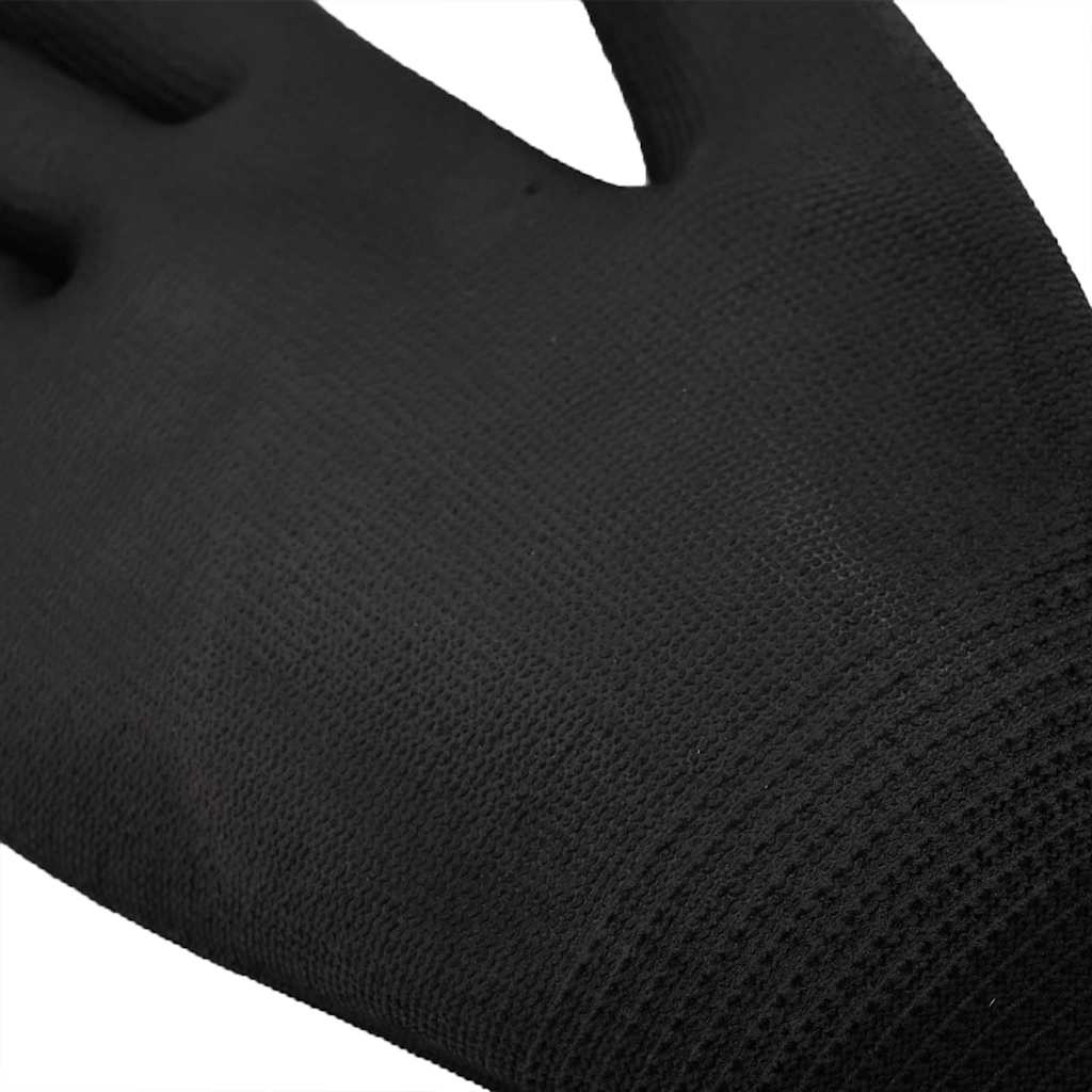 Gants De Travail 12 Pièces Noir 7 / S Polyester
