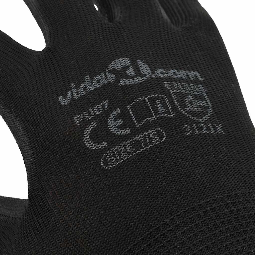 Gants De Travail 12 Pièces Noir 7 / S Polyester