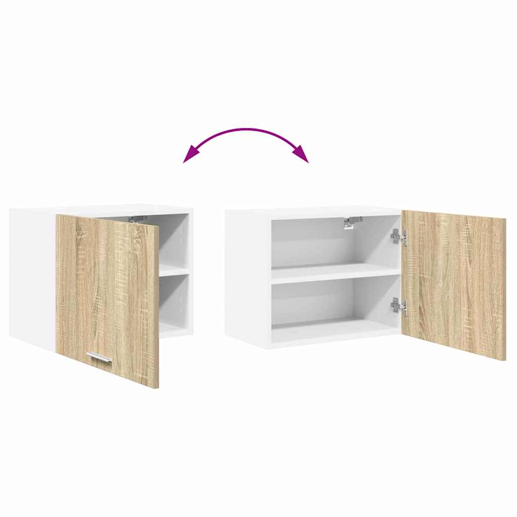 Armoire Suspendue Chêne Sonoma Et Blanc 50 X 31 X 40 Cm
