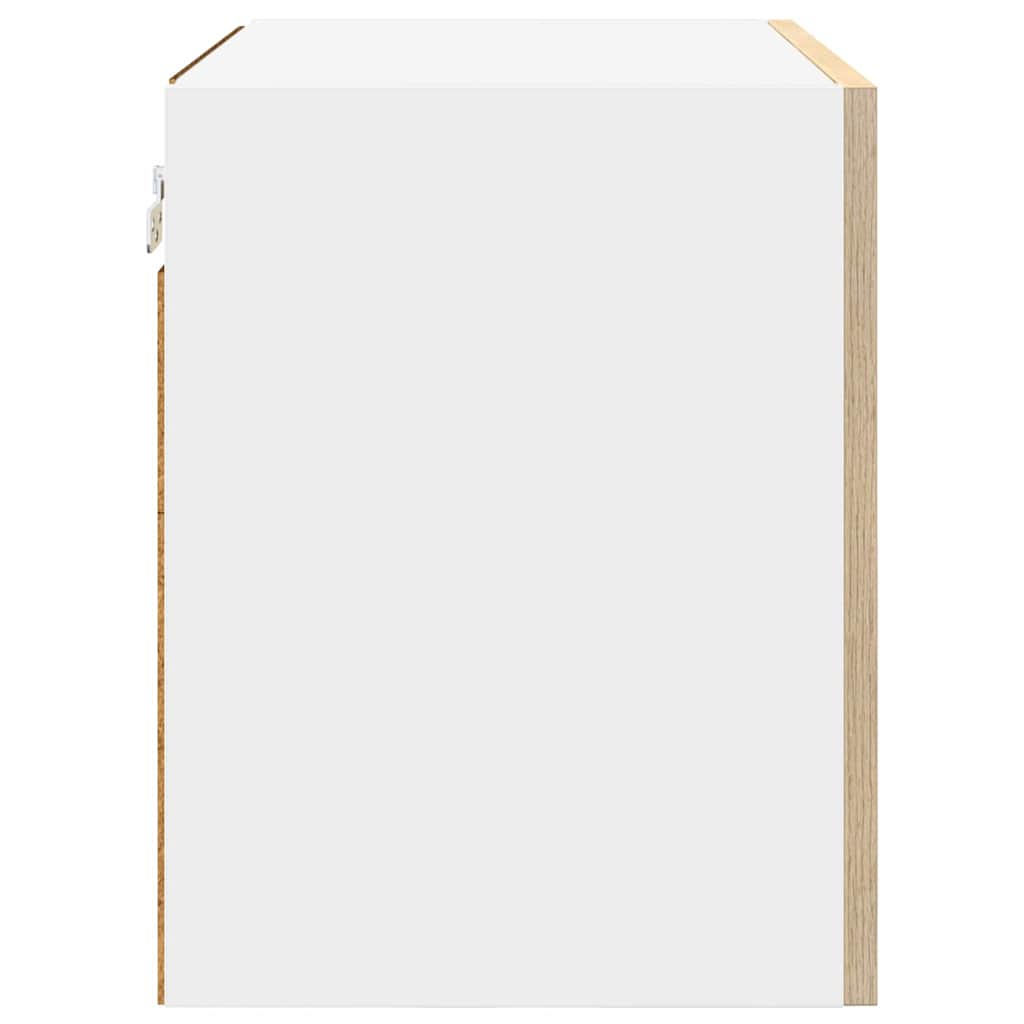 Armoire Suspendue Chêne Sonoma Et Blanc 50 X 31 X 40 Cm