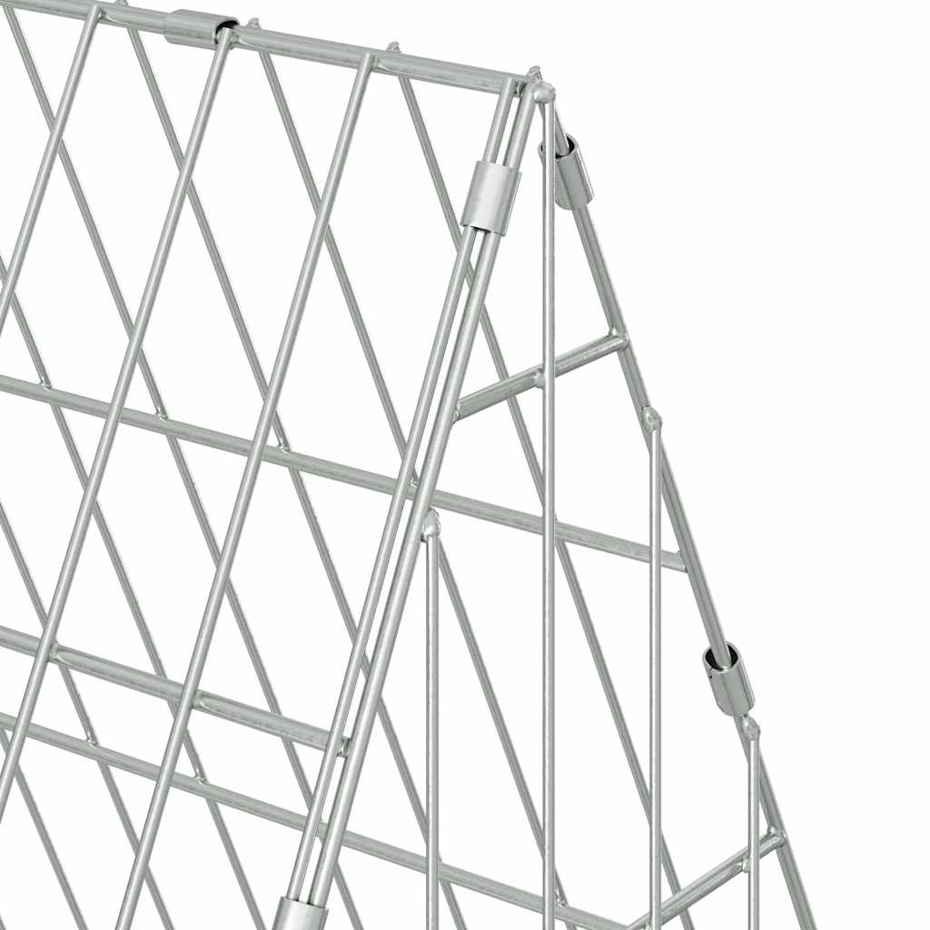 Cage Pour Lapins Argenté 215 X 55 X 55 Cm Acier Galvanisé