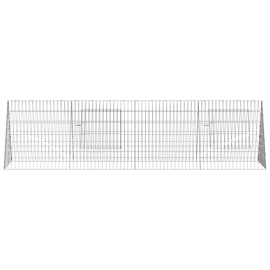 Cage Pour Lapins Argenté 215 X 55 X 55 Cm Acier Galvanisé