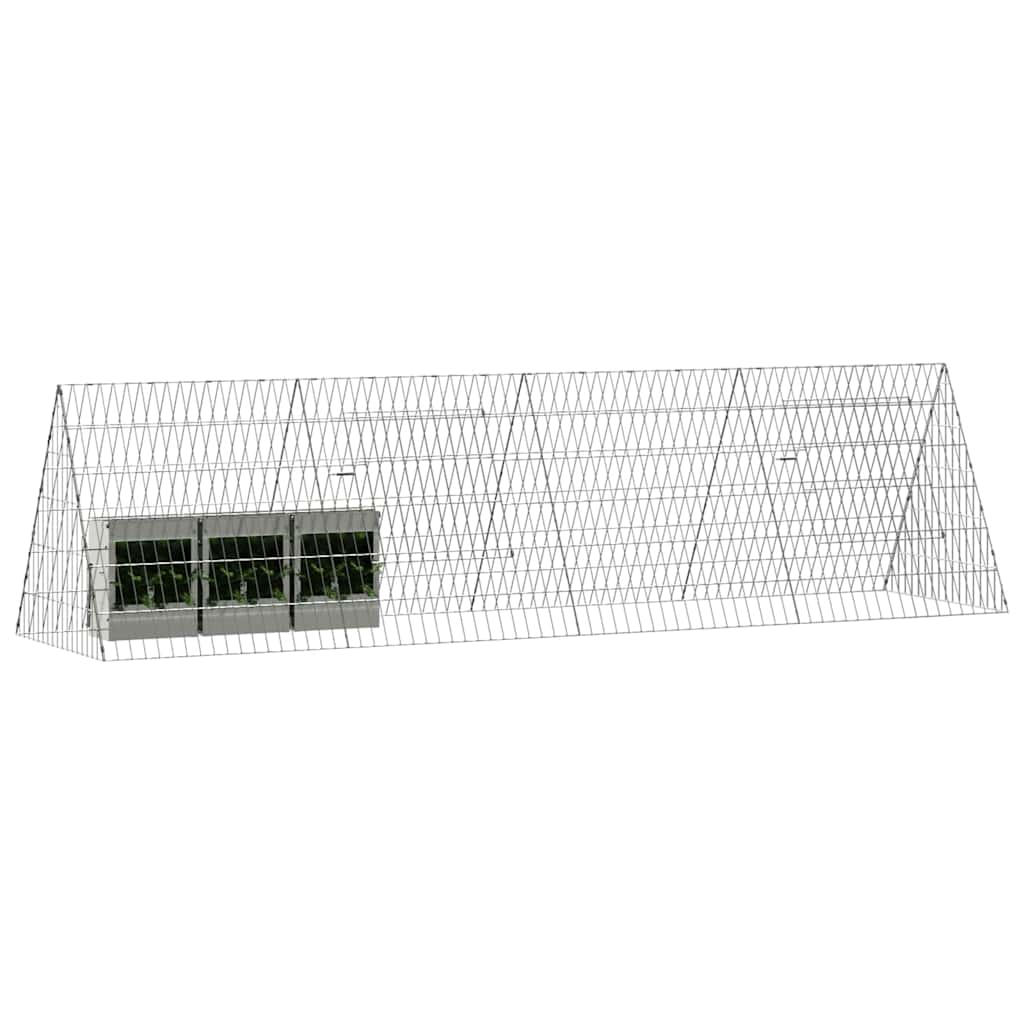 Cage Pour Lapins Argenté 215 X 55 X 55 Cm Acier Galvanisé