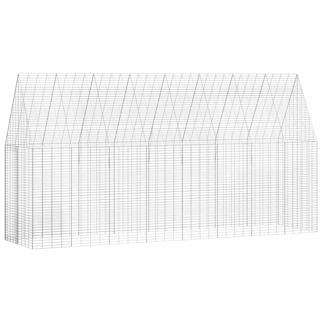 Cage À Poules 2 Pièces Argenté 600 X 100 X 210 Cm