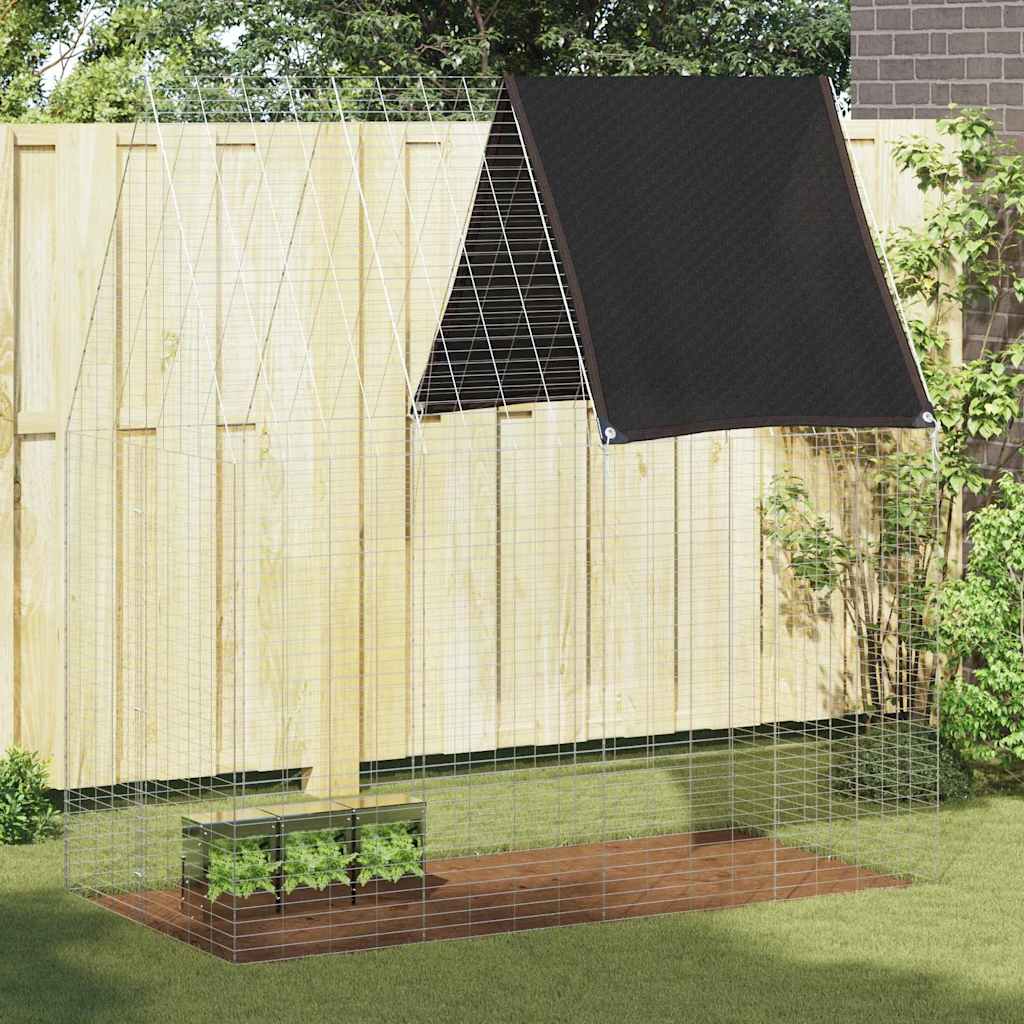 Cage À Poules 2 Pièces Argenté 600 X 100 X 210 Cm