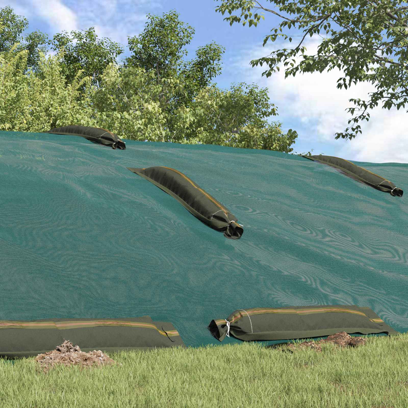 Sacs De Sable 10 Pc Vert Foncé Hdpe