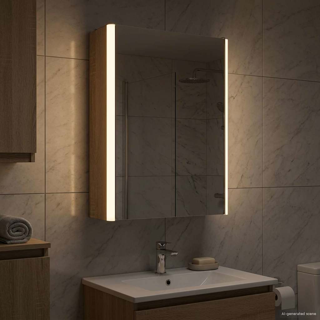 Armoire Miroir De Salle De Bain 53,5 X 15,5 X 70 Cm