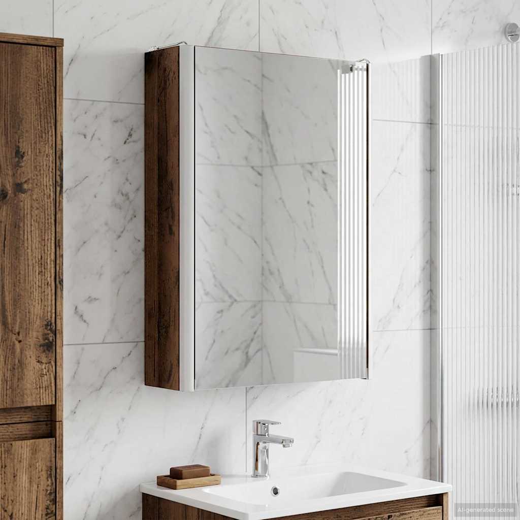 Armoire Miroir De Salle De Bain 53,5 X 15,5 X 70 Cm
