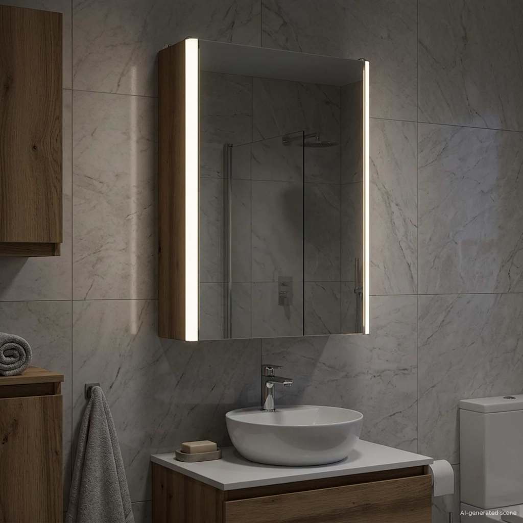 Armoire Miroir De Salle De Bain 53,5 X 15,5 X 70 Cm