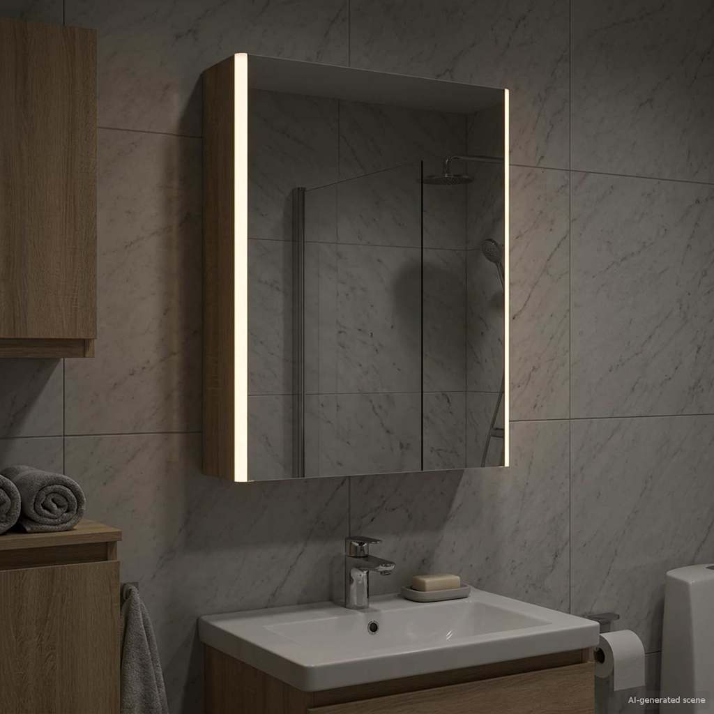 Armoire Miroir De Salle De Bain 53,5 X 15,5 X 70 Cm