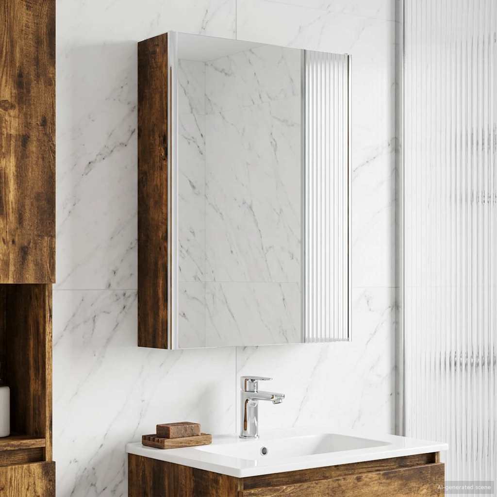 Armoire Miroir De Salle De Bain 53,5 X 15,5 X 70 Cm
