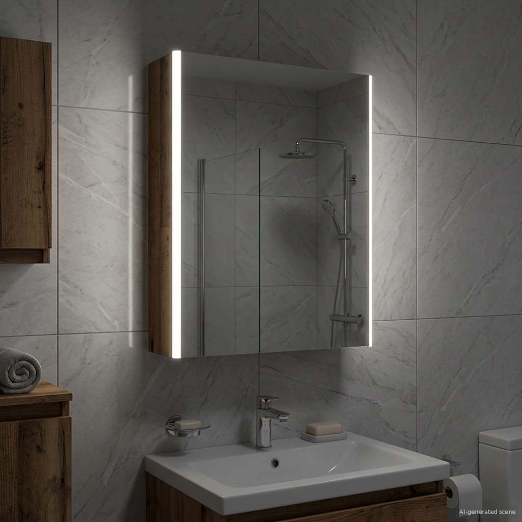 Armoire Miroir De Salle De Bain 53,5 X 15,5 X 70 Cm