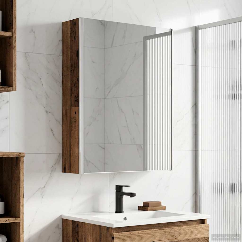 Armoire Miroir De Salle De Bain 53,5 X 15,5 X 70 Cm