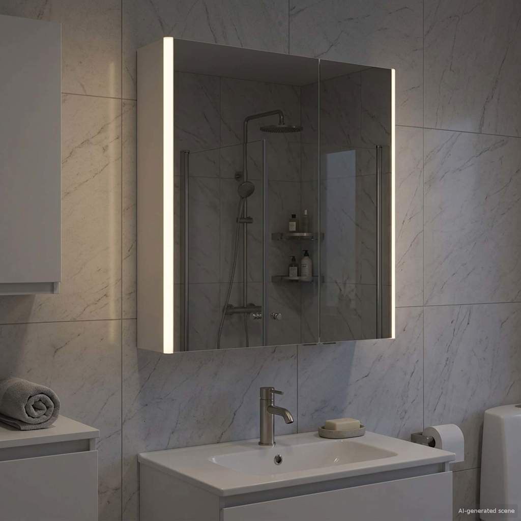 Armoire Miroir De Salle De Bain 53,5 X 15,5 X 70 Cm