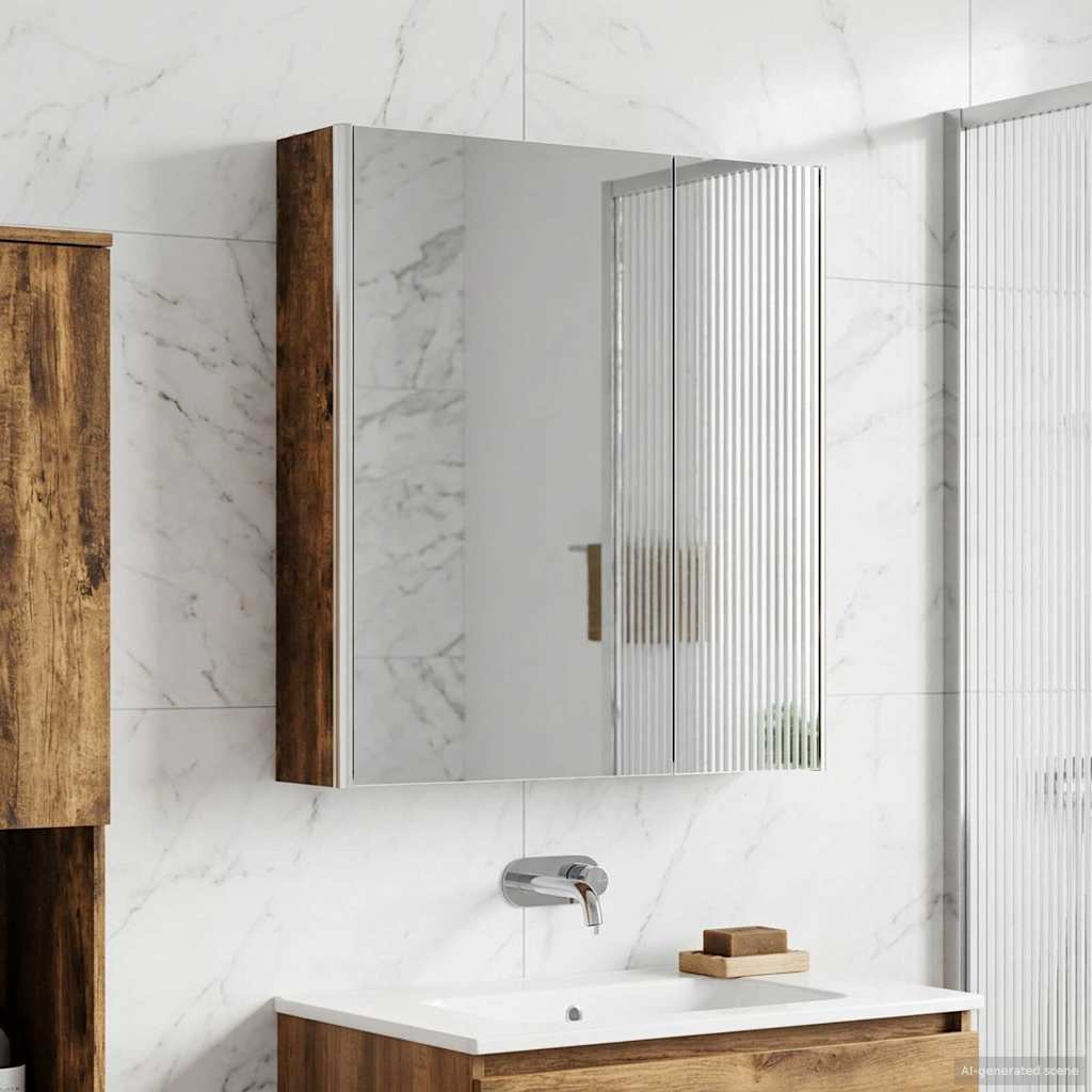 Armoire Miroir De Salle De Bain 53,5 X 15,5 X 70 Cm