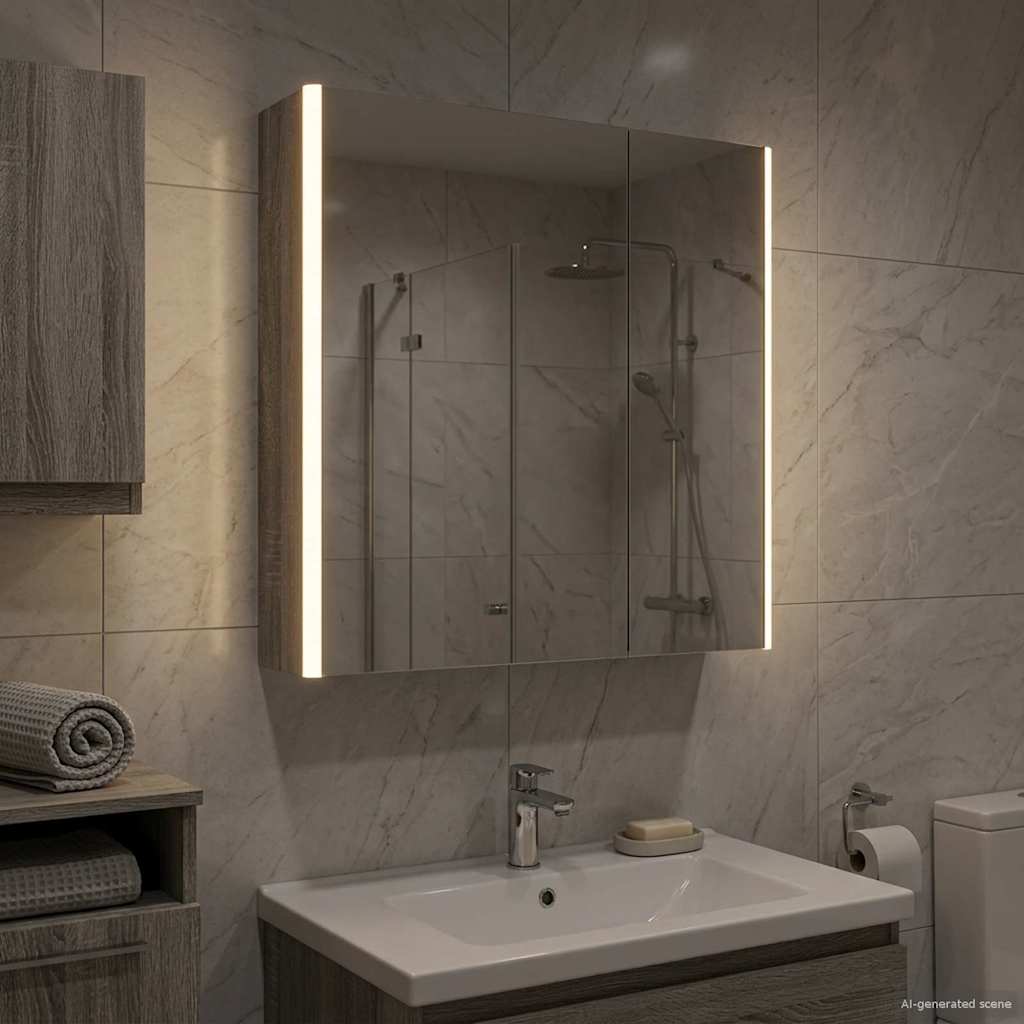 Armoire Miroir De Salle De Bain 53,5 X 15,5 X 70 Cm