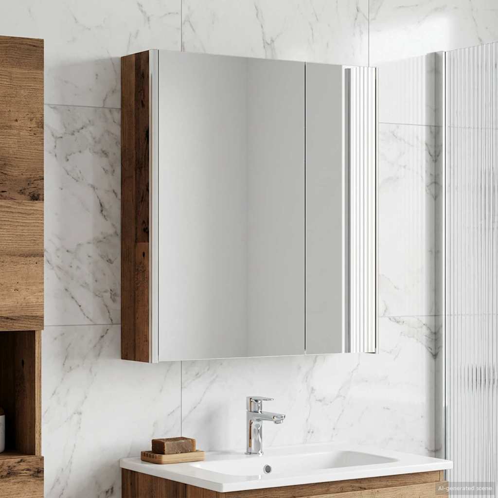 Armoire Miroir De Salle De Bain 53,5 X 15,5 X 70 Cm