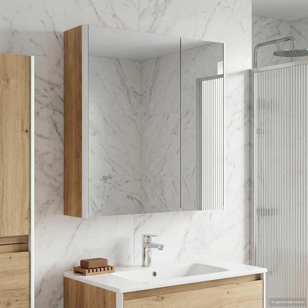 Armoire Miroir De Salle De Bain 53,5 X 15,5 X 70 Cm