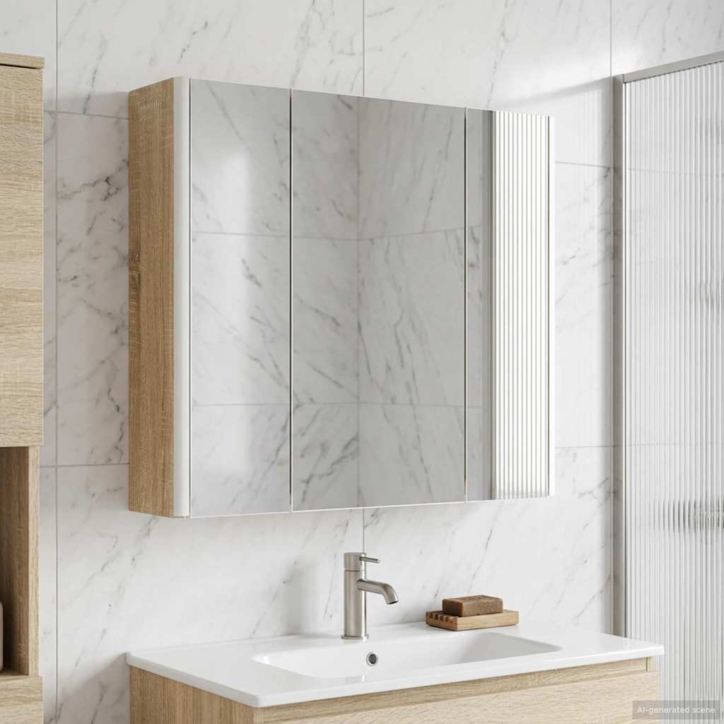 Armoire Miroir De Salle De Bain 53,5 X 15,5 X 70 Cm