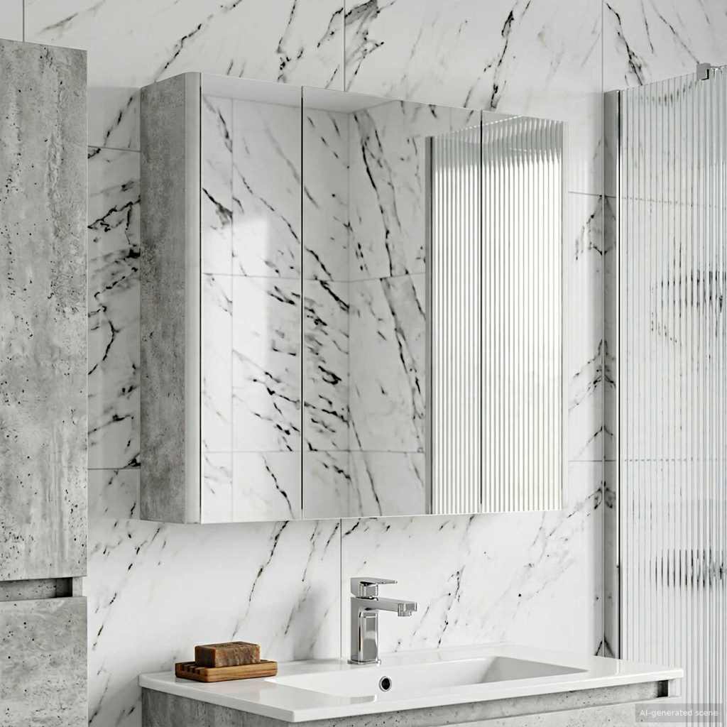 Armoire Miroir De Salle De Bain 53,5 X 15,5 X 70 Cm