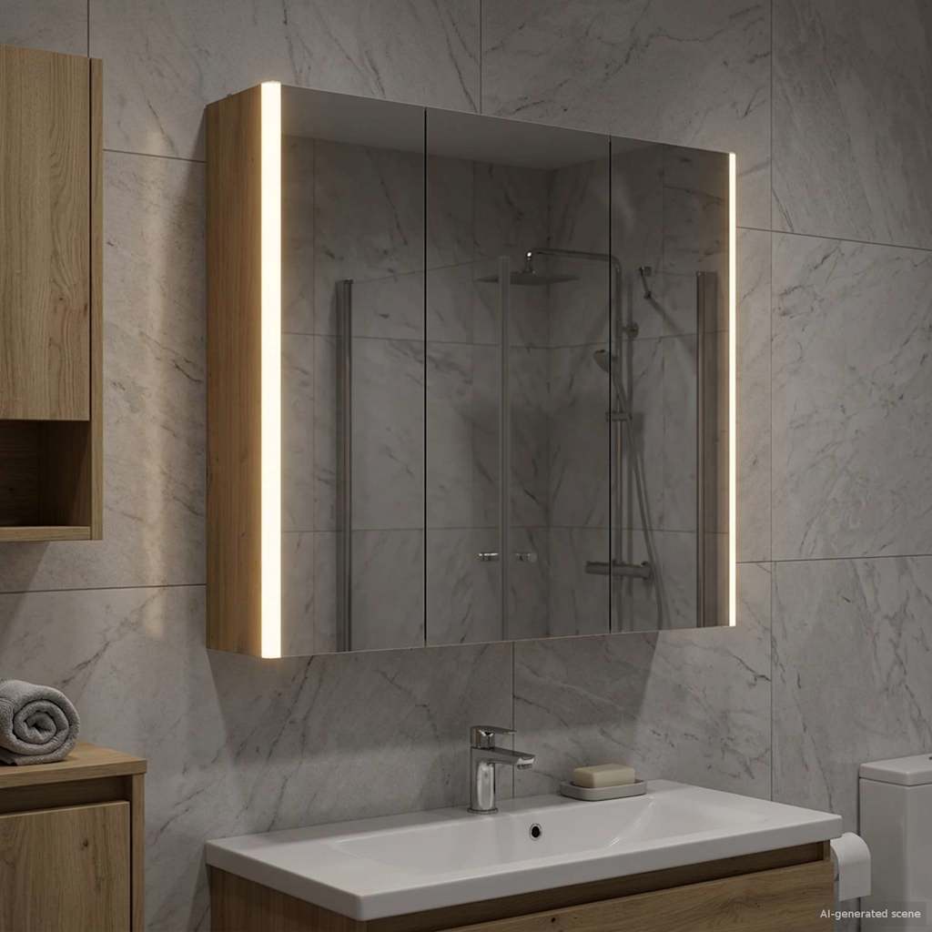 Armoire Miroir De Salle De Bain 53,5 X 15,5 X 70 Cm